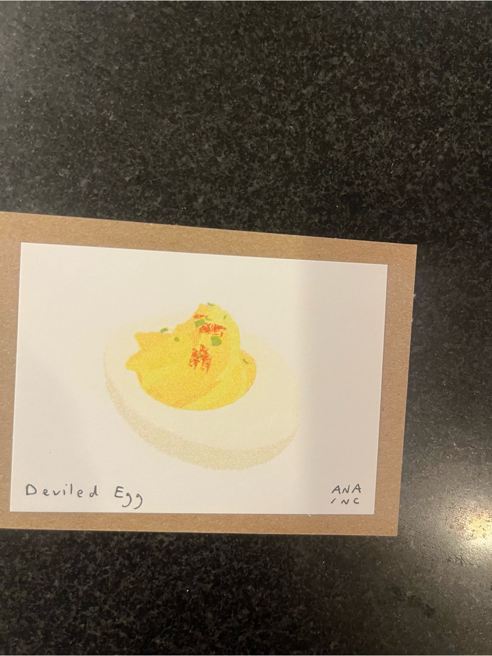 Inciardi mini Deviled Egg Art Print - Yellow Illustration by